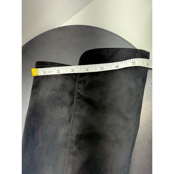 Nine West Andone 2 Over-The-Knee Boots Womens Sz 7M Wofe Calf Black Faux Suede - Picture 3 of 13